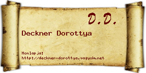 Deckner Dorottya névjegykártya